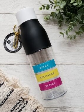 #6014 “Relax Recharge Repeat” Motivational Water Bottle